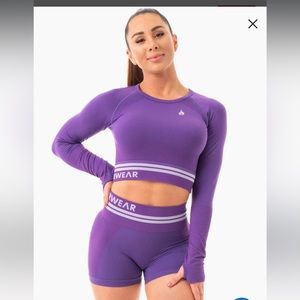 Ryderwear purple 4 piece workout set XS